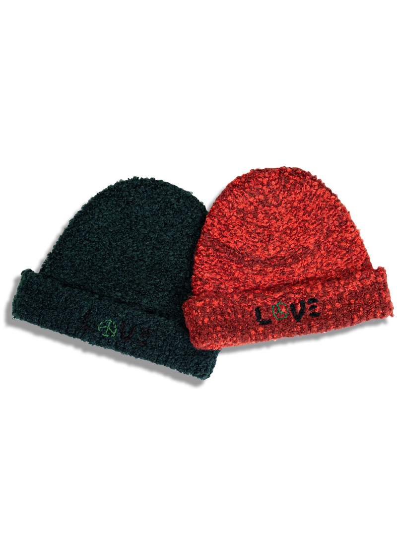 LOVE Embroidery Knit Cap